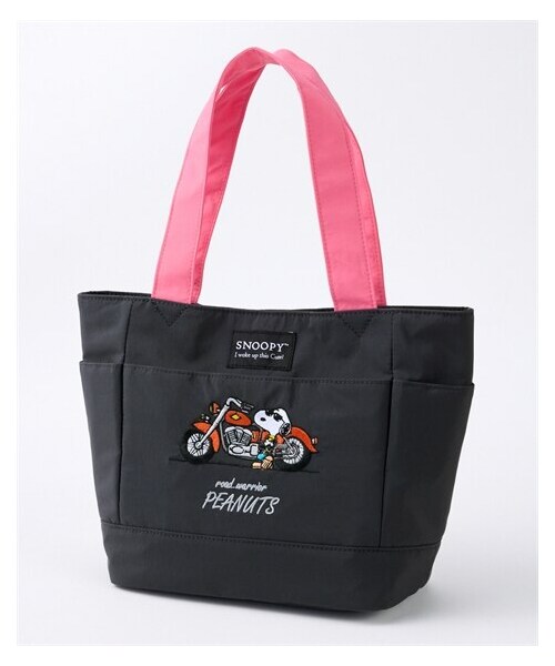 nissen（ニッセン）の「スヌーピー　１０ポケット刺しゅう入シンプルトートバッグ（トートバッグ・メンズ・チャコール/ブルー/カーキ・Y）」の4枚目の写真