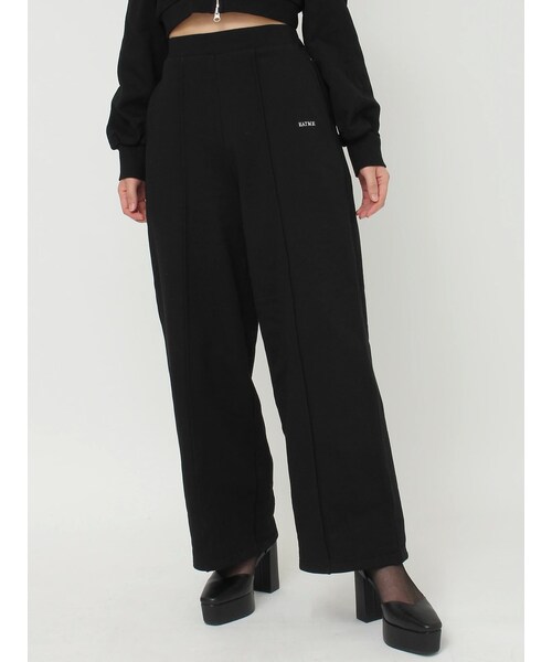 EATME（イートミー）の「スウェットワイドパンツ（セットアップ可能）（スウェットパンツ・レディース・ブラック/ピンク/ネイビー/ブラウン/アイボリー・F）」の5枚目の写真