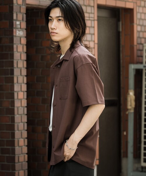 SENSE OF PLACE by URBAN RESEARCH(センスオブプレイスバイアーバンリサーチ)の「オープンカラールーズシャツ(5分袖)ll(シャツ/ブラウス・メンズ・BROWN/BLACK/GREIGE・S/M/L)」の17枚目の写真
