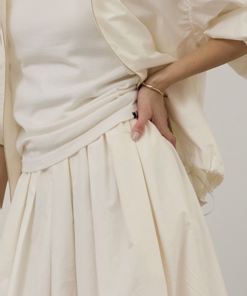 ADAM ET ROPE'（アダムエロペ）の「コーティングギャザータックスカート / セットアップ対応（スカート・レディース・ホワイト/ネイビー系・F）」の20枚目の写真