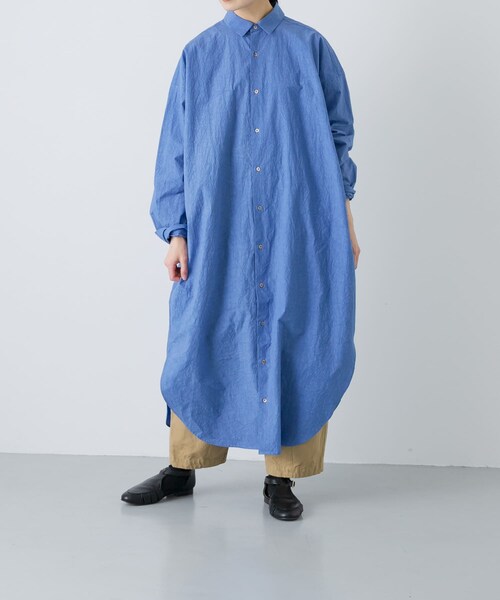 かぐれ（カグレ）の「ワイドシャツワンピース（ワンピース・レディース・BLUE/L/BEIGE・Free）」の14枚目の写真