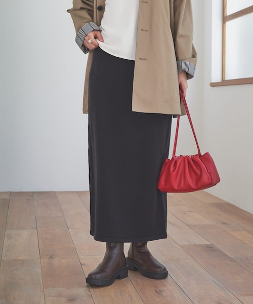 URBAN RESEARCH DOORS(アーバンリサーチドアーズ)の「『仁村紗和さん着用』『UR TECH 200日ニット』ストレートスカート(スカート・レディース・MOCHA/BLACK・M)」の1枚目の写真