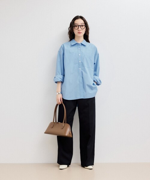 ADAM ET ROPE'(アダムエロペ)の「【WEB限定】ブロードカラーシャツ(シャツ/ブラウス・レディース・ブラック/ブルー系/サックス/ピンク・F)」の8枚目の写真