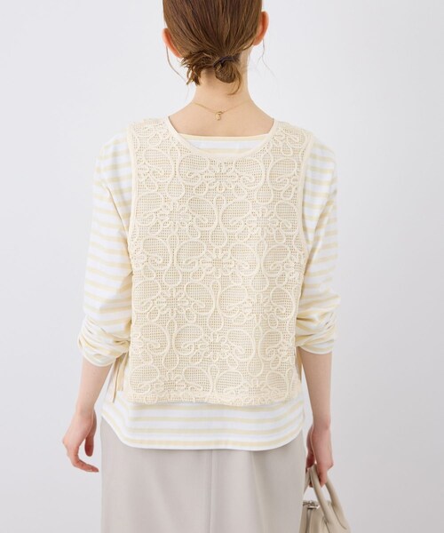 ROPE' PICNIC（ロペピクニック）の「サイドリボンレースベスト（ベスト・レディース・ブラック/ホワイト/キナリ・F）」の16枚目の写真