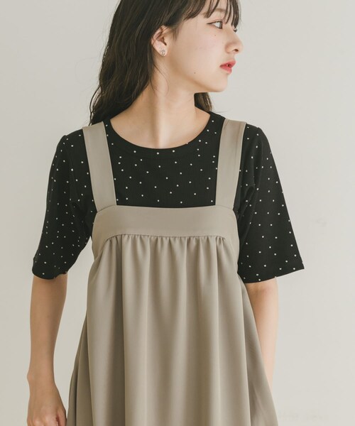 ITEMS URBANRESEARCH（アイテムズ アーバンリサーチ）の「5ブソデリブTシャツ（Tシャツ/カットソー・レディース・WHT/CHA/BLK・FREE）」の14枚目の写真