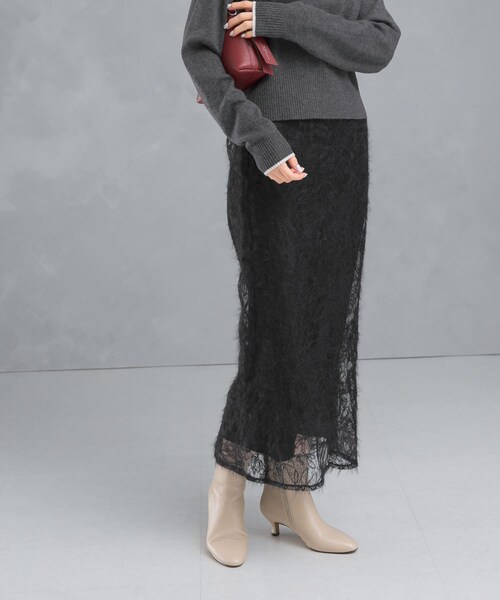 URBAN RESEARCH ROSSO（アーバンリサーチロッソ）の「フラワーチュールシャギースカート（スカート・レディース・IVORY/BLACK・FREE）」の16枚目の写真