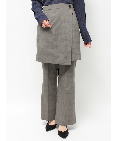 スカート付セミフレアパンツ