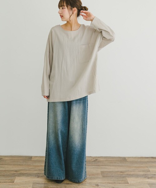 ITEMS URBANRESEARCH（アイテムズ アーバンリサーチ）の「ポケットTブラウス（シャツ/ブラウス・レディース・BLK/GREGE/MNT・FREE）」の14枚目の写真