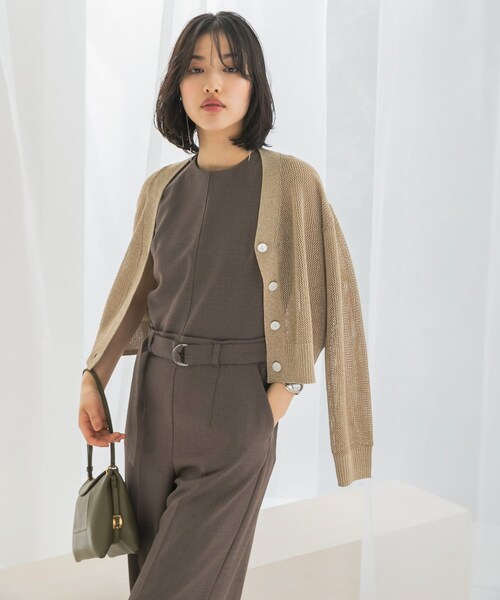 URBAN RESEARCH ROSSO（アーバンリサーチロッソ）の「メッシュラメショートカーディガン（カーディガン/ボレロ・レディース・BEIGE/YELLOW/BLACK・FREE）」の18枚目の写真