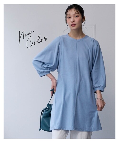 nissen（ニッセン）の「＜大きいサイズ＞【スッキリ見え設計】体のラインをひろいにくい袖バルーンフレアチュニック(抗菌防臭)（チュニック・レディース・黒/ダスティパープル/フォレストカーキ/スモーキーブルー・L/LL/3L/4L/5L/6L/8L/10L）」の21枚目の写真