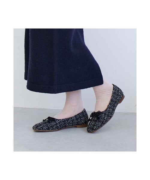 noyau(ノヤウ)の「ノヤウ noyau スクエアツイードバレエシューズ (パンプス・レディース・BLK/BUK/DGYK・S/22.5cm/M/23.5cm/L/24.5cm/LL/25cm)」の7枚目の写真