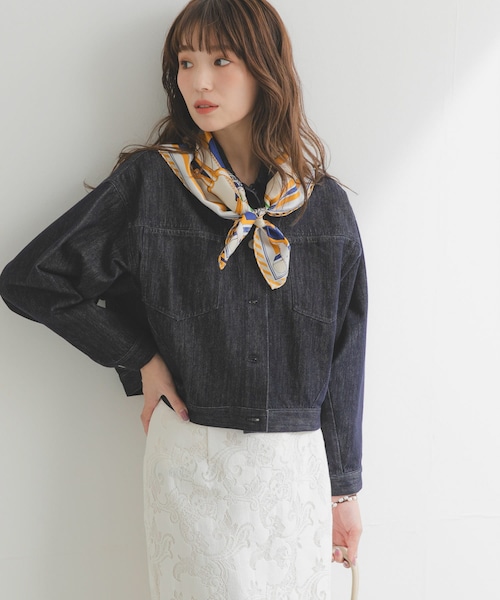 URBAN RESEARCH ROSSO（アーバンリサーチロッソ）の「デニムドルマンジャケット（デニムジャケット・レディース・WHITE/INDIGO・Free）」の2枚目の写真