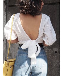 EVRIS | コットンレースバックリボンブラウス(シャツ/ブラウス)