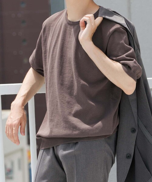 URBAN RESEARCH ROSSO（アーバンリサーチロッソ）の「『UR TECH』AIRDRY半袖クルーニット（ニット/セーター・メンズ・CHARCOAL/NAVY/ICE GRAY/KHAKI・M/L/XL）」の14枚目の写真