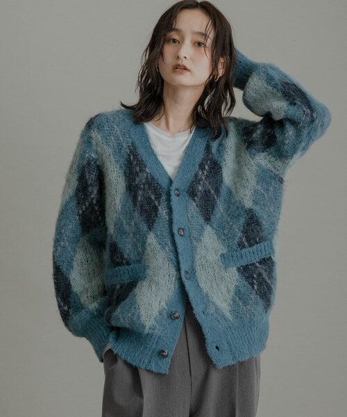 SENSE OF PLACE by URBAN RESEARCH（センスオブプレイスバイアーバンリサーチ）の「アーガイルVネックカーディガン（ニット/セーター・メンズ・BLACK/BLUE/NAVY/BROWN・M/L）」の20枚目の写真