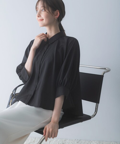 URBAN RESEARCH ROSSO（アーバンリサーチロッソ）の「ウォッシャブルブライトローンシャツブラウス（シャツ/ブラウス・レディース・OFF WHITE/BLACK/SAX・Free）」の15枚目の写真