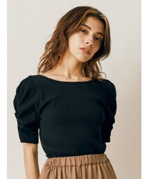 EVRIS | パフスリーブリブトップス(Tシャツ/カットソー)