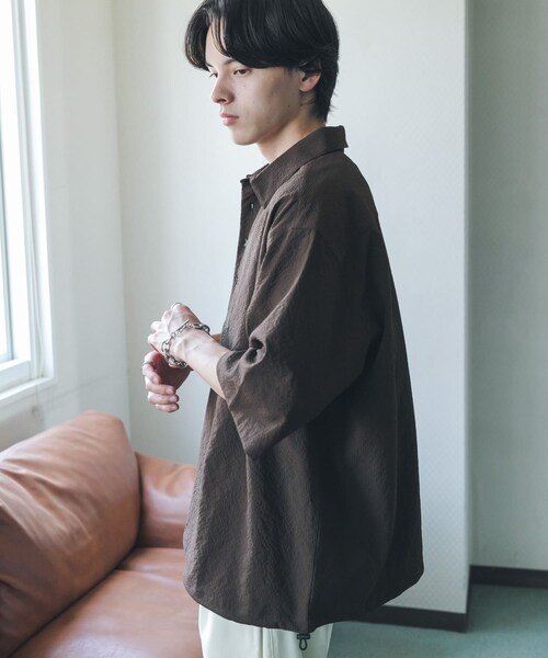 SENSE OF PLACE by URBAN RESEARCH(センスオブプレイスバイアーバンリサーチ)の「ルーズドロストプルオーバーシャツ(シャツ/ブラウス・メンズ・BROWN/GREEN/NAVY CHECK・M/L)」の10枚目の写真