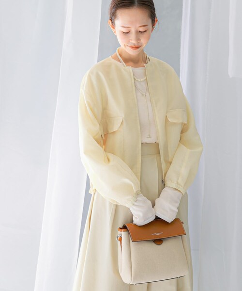 URBAN RESEARCH ROSSO（アーバンリサーチロッソ）の「オーガンジーシアーブルゾン（ブルゾン・レディース・CHARCOAL/CREAM・FREE）」の6枚目の写真