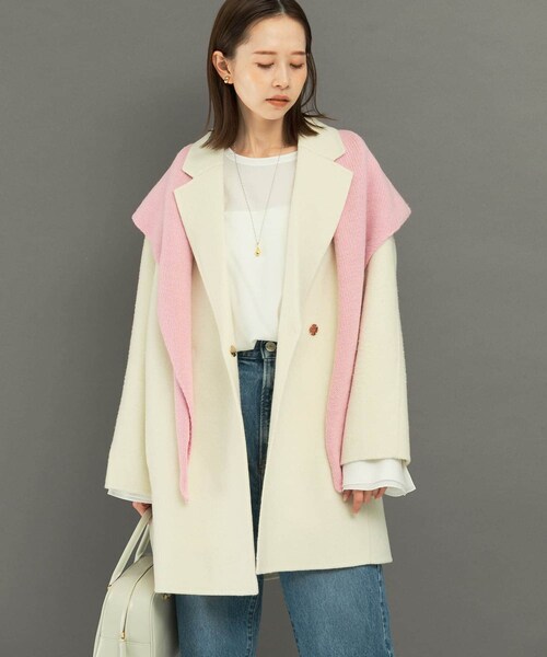 URBAN RESEARCH ROSSO（アーバンリサーチロッソ）の「ウールカシミヤリバーチェスターコート（チェスターコート・レディース・WHITE/BEIGE/NAVY・FREE）」の11枚目の写真