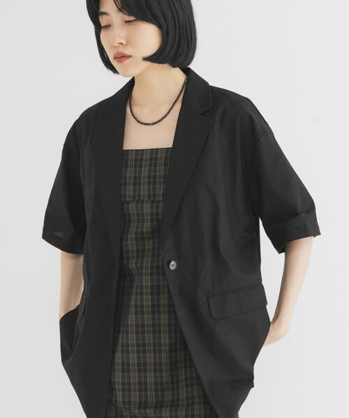KBF（ケイビーエフ）の「BASICテーラードジャケット（テーラードジャケット・レディース・IVORY st/BLACK/NAVY st/BEIGE・One）」の16枚目の写真
