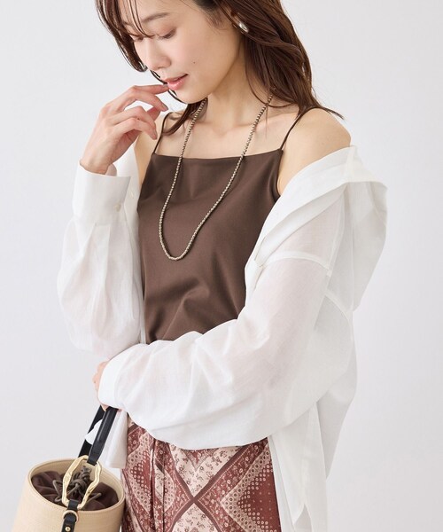 ROPE' PICNIC（ロペピクニック）の「キャミソール/接触冷感・抗菌防臭（キャミソール・レディース・ブラック/ホワイト/ダークブラウン・F）」の16枚目の写真