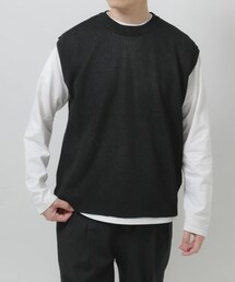 ITEMS URBANRESEARCH（アイテムズ アーバンリサーチ）の「ワッフルニットベスト＋ロングTシャツSET（ニット/セーター・メンズ）」