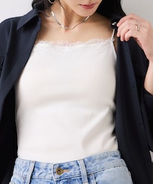 VIS | カップ付きレーステレコキャミソール(キャミソール)