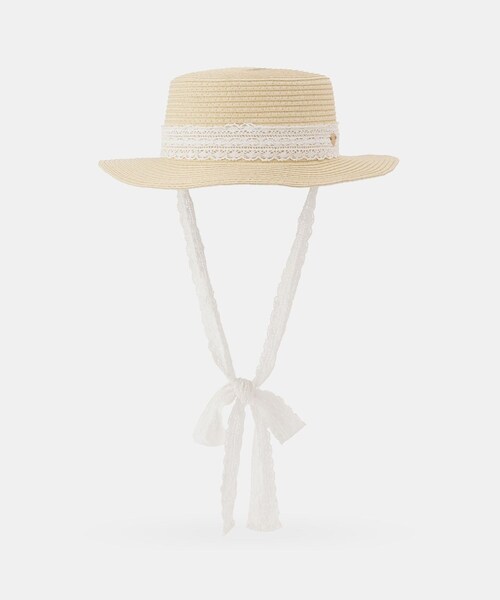 ROPE' PICNIC(ロペピクニック)の「【KIDS/キッズ】レースひも付きカンカン帽(ハット・キッズ・ベージュ・F)」の1枚目の写真
