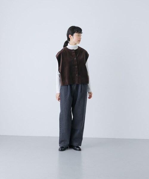 かぐれ（カグレ）の「コットンベルベット2WAYベスト（ベスト・レディース・GREGE/BROWN・Free）」の13枚目の写真