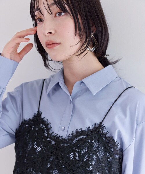 VIS(ビス)の「ウエーブヘムペプラムシャツ(シャツ/ブラウス・レディース・ホワイト/ブルー/イエロー・F)」の12枚目の写真