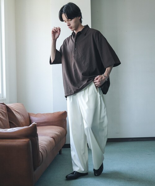 SENSE OF PLACE by URBAN RESEARCH(センスオブプレイスバイアーバンリサーチ)の「サイドタックワイドスラックス(その他パンツ・メンズ・IVORY/BLACK/NAVY・M/L)」の6枚目の写真