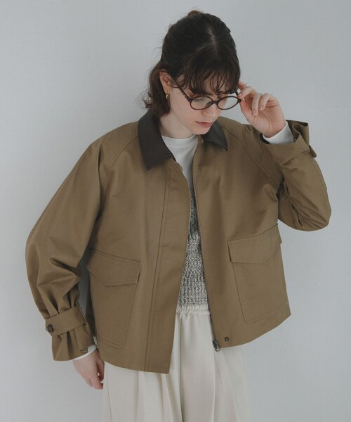 URBAN RESEARCH Sonny Label（アーバンリサーチサニーレーベル）の「異素材衿ショートジャケット（テーラードジャケット・レディース・ベージュ/エクリュ・Free）」の14枚目の写真
