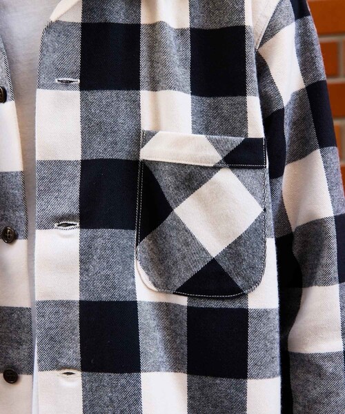 ADAM ET ROPE'（アダムエロペ）の「《別注》【BONCOURA/ボンクラ】オープンカラーネルシャツ ブロックチェック（シャツ/ブラウス・メンズ・ブラック・36/38/40/42）」の20枚目の写真