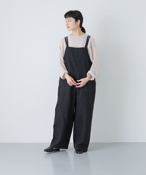 かぐれ（カグレ）の「リネンサロペット（つなぎ/オールインワン・レディース・GREGE/CHARCOAL/BLACK・Free）」の21枚目の写真