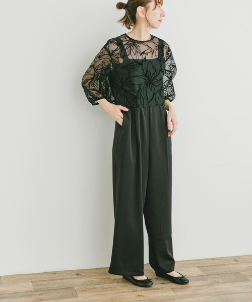 ITEMS URBANRESEARCH（アイテムズ アーバンリサーチ）の「チュールトップス×オールインワンセット（サロペット/オーバーオール・レディース・BLK/BEG・FREE）」の8枚目の写真