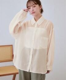 nissen | 【Be praised】ロング丈シアーシャツ(シャツ/ブラウス)