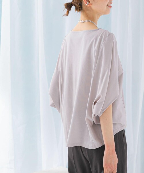URBAN RESEARCH ROSSO（アーバンリサーチロッソ）の「『一部WEB限定カラー』汗染防止5分袖ドルマンプルオーバー（Tシャツ/カットソー・レディース・D/NAVY/OFF WHITE/L/GREIGE/BLUE/BROWN/BORDEAUX・FREE）」の20枚目の写真