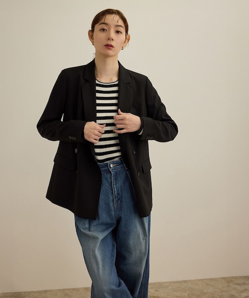 ROPE'（ロペ）の「ウールテーラードジャケット/撥水（テーラードジャケット・レディース・ブラック/ホワイト・36/38）」の6枚目の写真