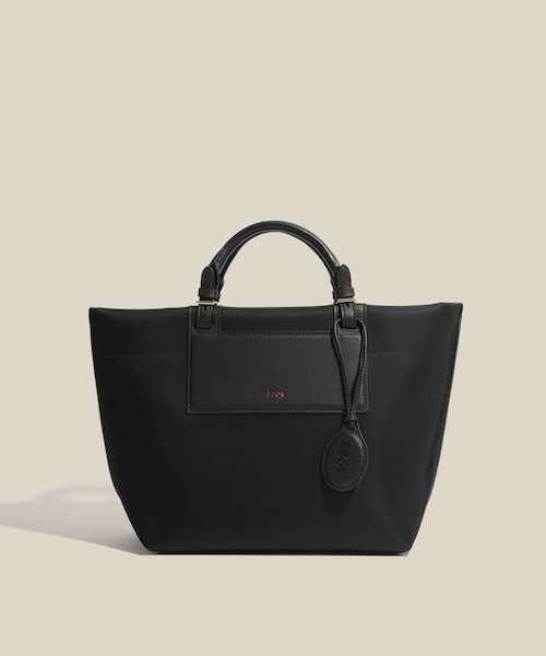 ROPE'（ロペ）の「【E'POR】【撥水加工・超軽量】 BOAT BAG Medium（トートバッグ・レディース・ブラック/キナリ・F）」の6枚目の写真