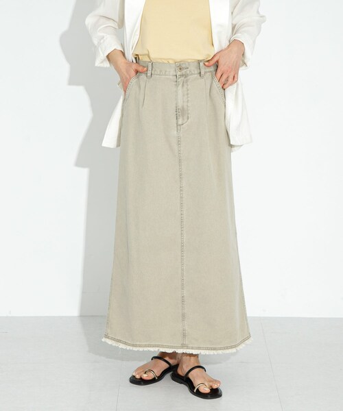 URBAN RESEARCH Sonny Label（アーバンリサーチサニーレーベル）の「コットンツイルタックナロースカート（スカート・レディース・ピンク/グレージュ・36/38）」の6枚目の写真
