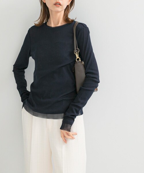 URBAN RESEARCH ROSSO（アーバンリサーチロッソ）の「シアードッキングカットソー（Tシャツ/カットソー・レディース・OFF/MOON STONE/NAVY・FREE）」の13枚目の写真