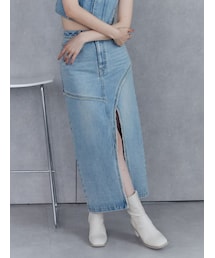 MURUA | デニムフロントオープンロングスカート(デニムスカート)