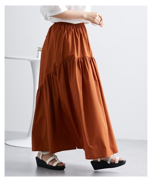 nissen（ニッセン）の「大きいサイズ変わりティアードロングスカート（スカート・レディース・キャラメル/カーディナルレッド/黒・L/LL/3L/4L/5L/6L/8L/10L）」の21枚目の写真