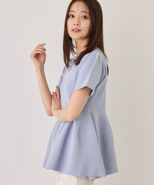 Jayro(ジャイロ)の「ペプラムニットチュニック(ニット/セーター・レディース・ブラック/オフホワイト/サックス/ピンク・M)」の20枚目の写真