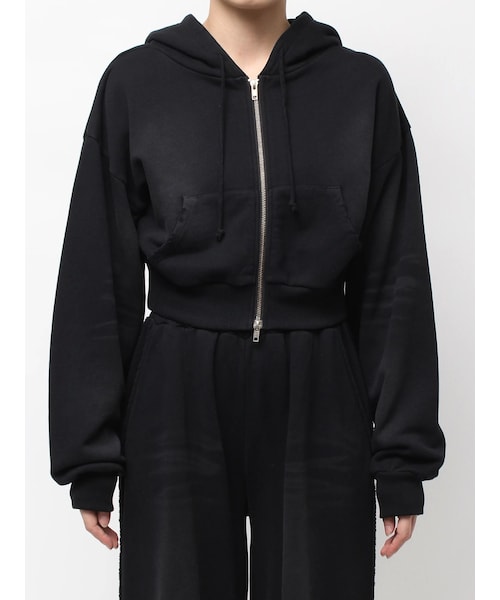 EMODA（エモダ）の「シェービングショートジップフーディ（パーカー・レディース・ライトグレー/グレー/ブラック・F）」の6枚目の写真