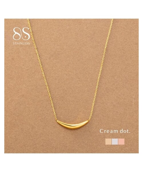 nissen（ニッセン）の「【Creamdot.】カーブラインが品良く艶めくステンレス製ネックレス（ネックレス・メンズ・ゴールド/ピンクゴールド/シルバー・ワンサイズ）」の3枚目の写真