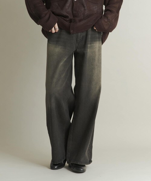 SENSE OF PLACE by URBAN RESEARCH(センスオブプレイスバイアーバンリサーチ)の「ヴィンテージライクデニムワイドパンツ(デニムパンツ・メンズ・BLACK/D.INDIGO/NAVY・M/L/XL)」の6枚目の写真