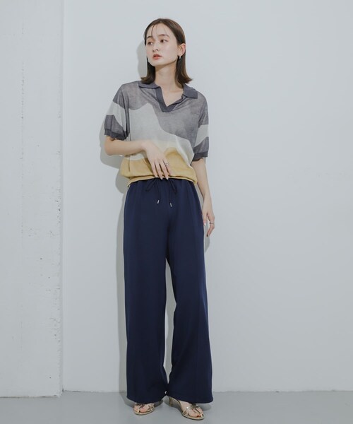 SENSE OF PLACE by URBAN RESEARCH（センスオブプレイスバイアーバンリサーチ）の「ニュアンスジャガードシアーセーター（Tシャツ/カットソー・レディース・GRAY/BLUE/YELLOW・one）」の12枚目の写真