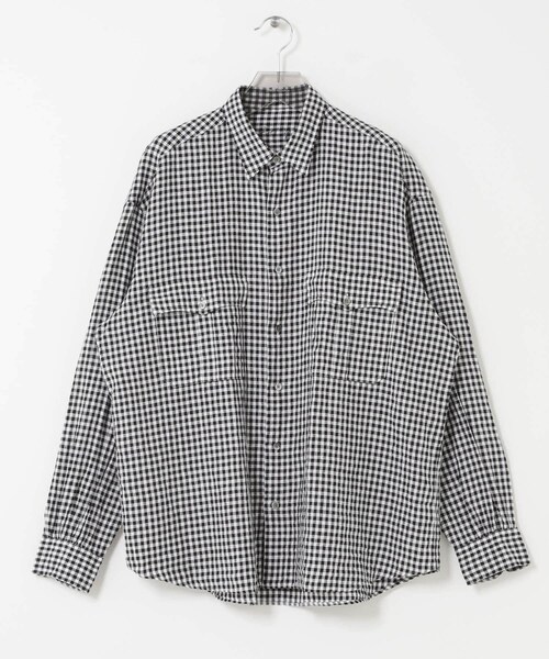 URBAN RESEARCH（アーバンリサーチ）の「PORTER CLASSIC　ROLL UP LINEN GINGHAM SHIRTS（シャツ/ブラウス・メンズ・BLACK/F.BLUE/RED・L/XL/XXL）」の4枚目の写真